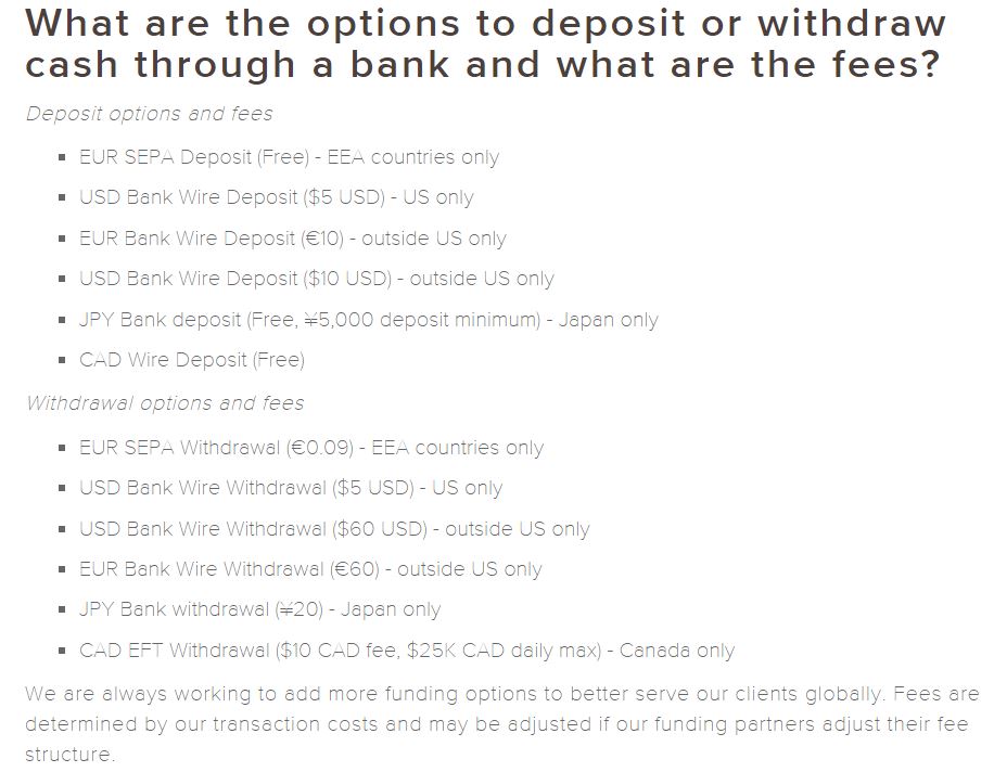 Kraken Banking Options