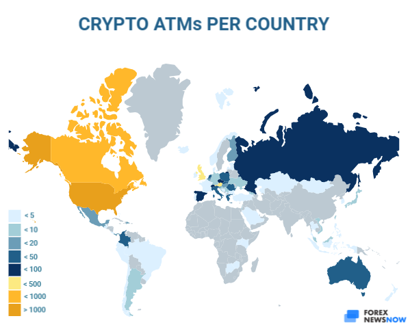 Cryptocurrency ATMs around the world