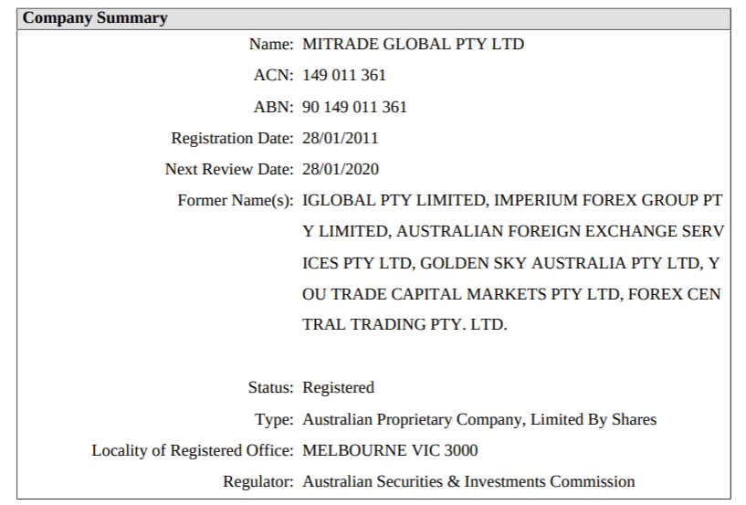 Mitrade Scam