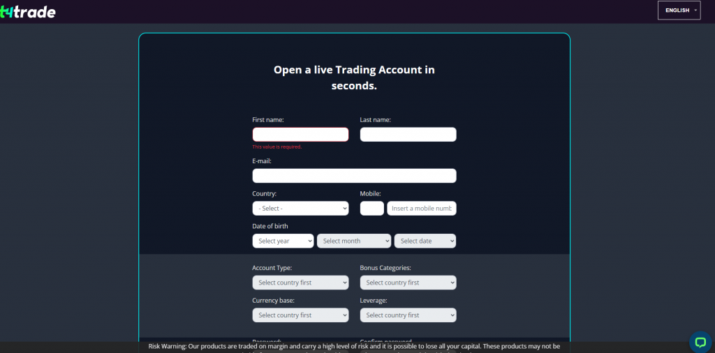 t4trade account opening