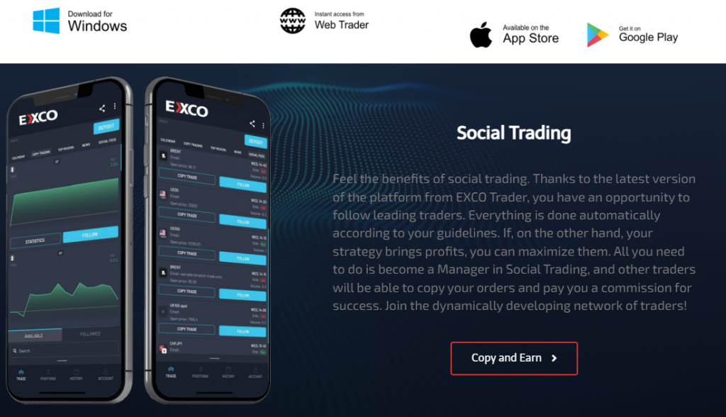 Trading platforms EXCO