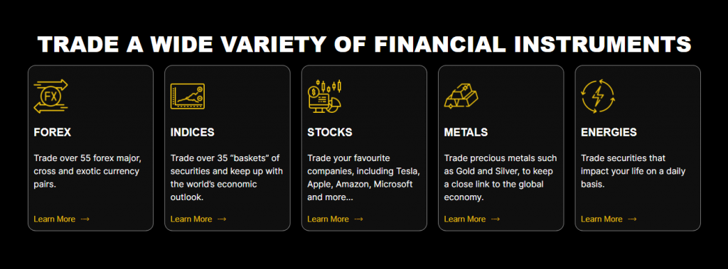 Main Group FX trading instruments